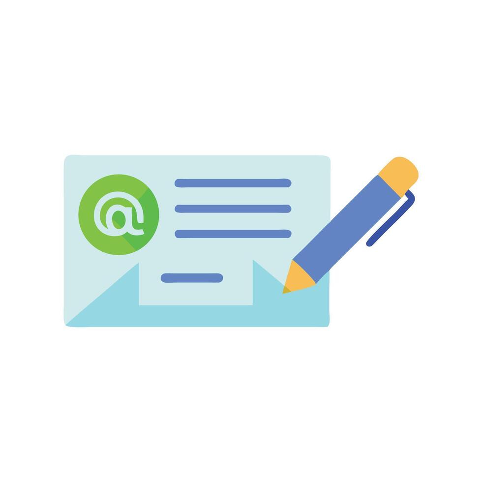 Email Marketing Concept with Envelope and Pen Icon vector