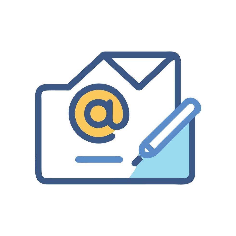 Email subscription icon with pen. Sign up now vector