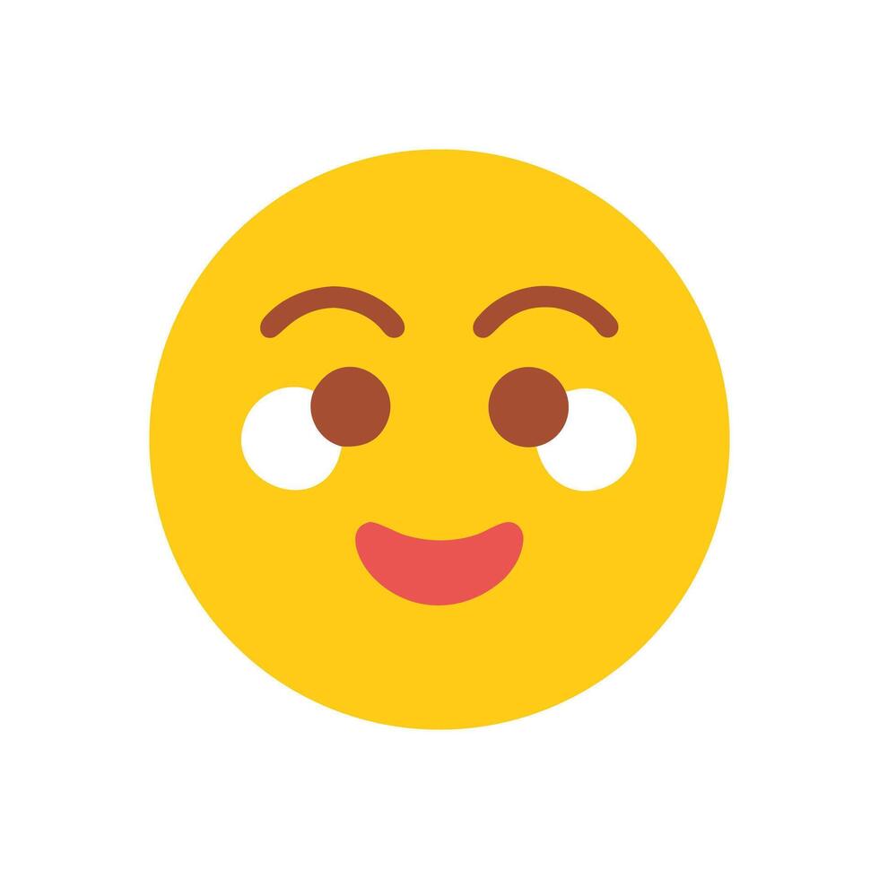 Thinking emoji on black background, looking up and happy vector