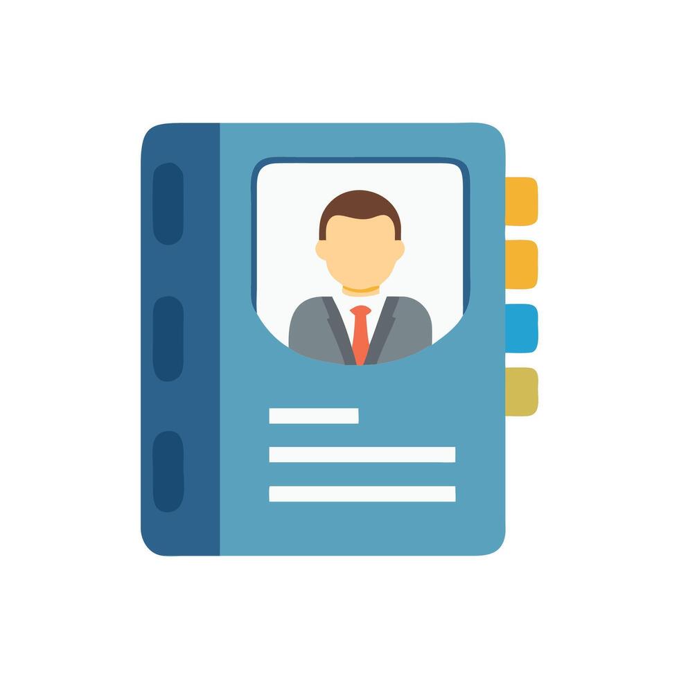 Contact Book With Faceless Business Person Icon vector