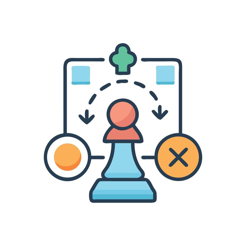 Chess Strategy, Planning, Success and Game Tactics Design vector