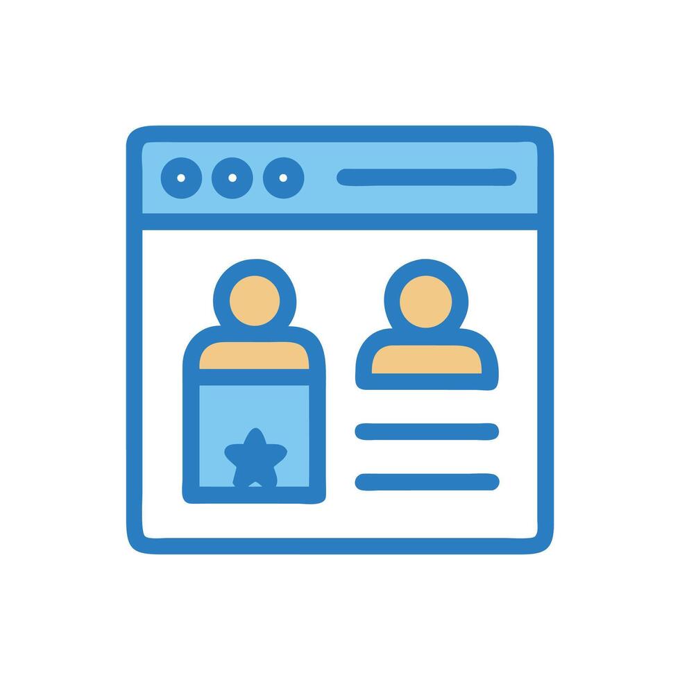 Online Profile Comparison Icon for Website and App vector