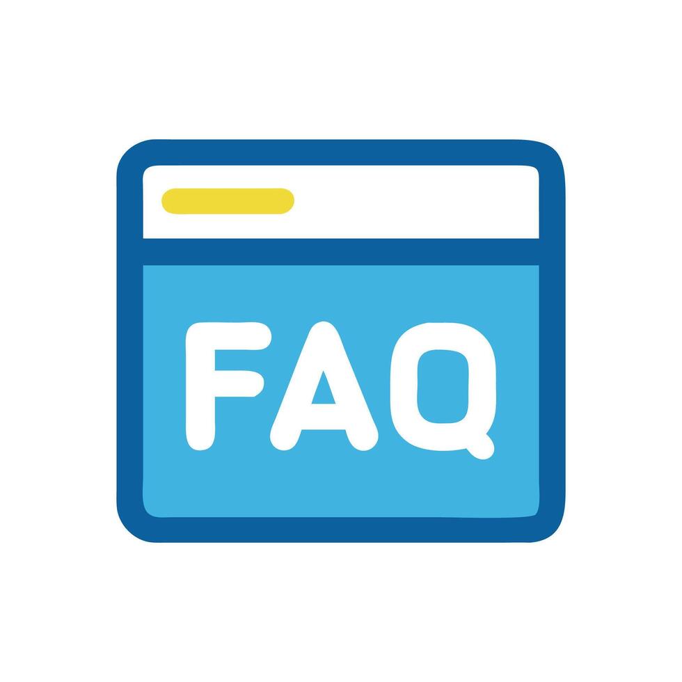 FAQ icon Frequently Asked Questions symbol on webpage vector