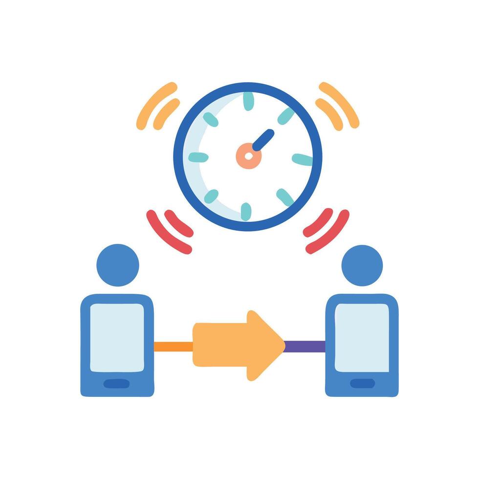 Realtime Communication Time, Deadline, Project Management Illustration vector