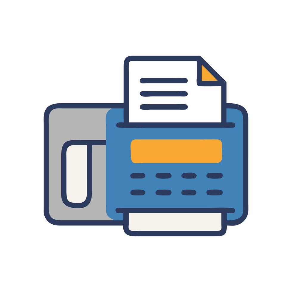 Cute cartoon printer icon on a black background vector