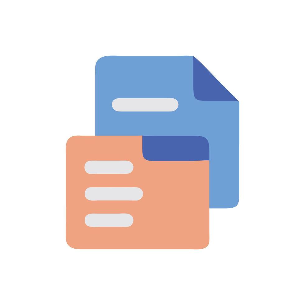 Documents and folders flat icon design concept illustration vector