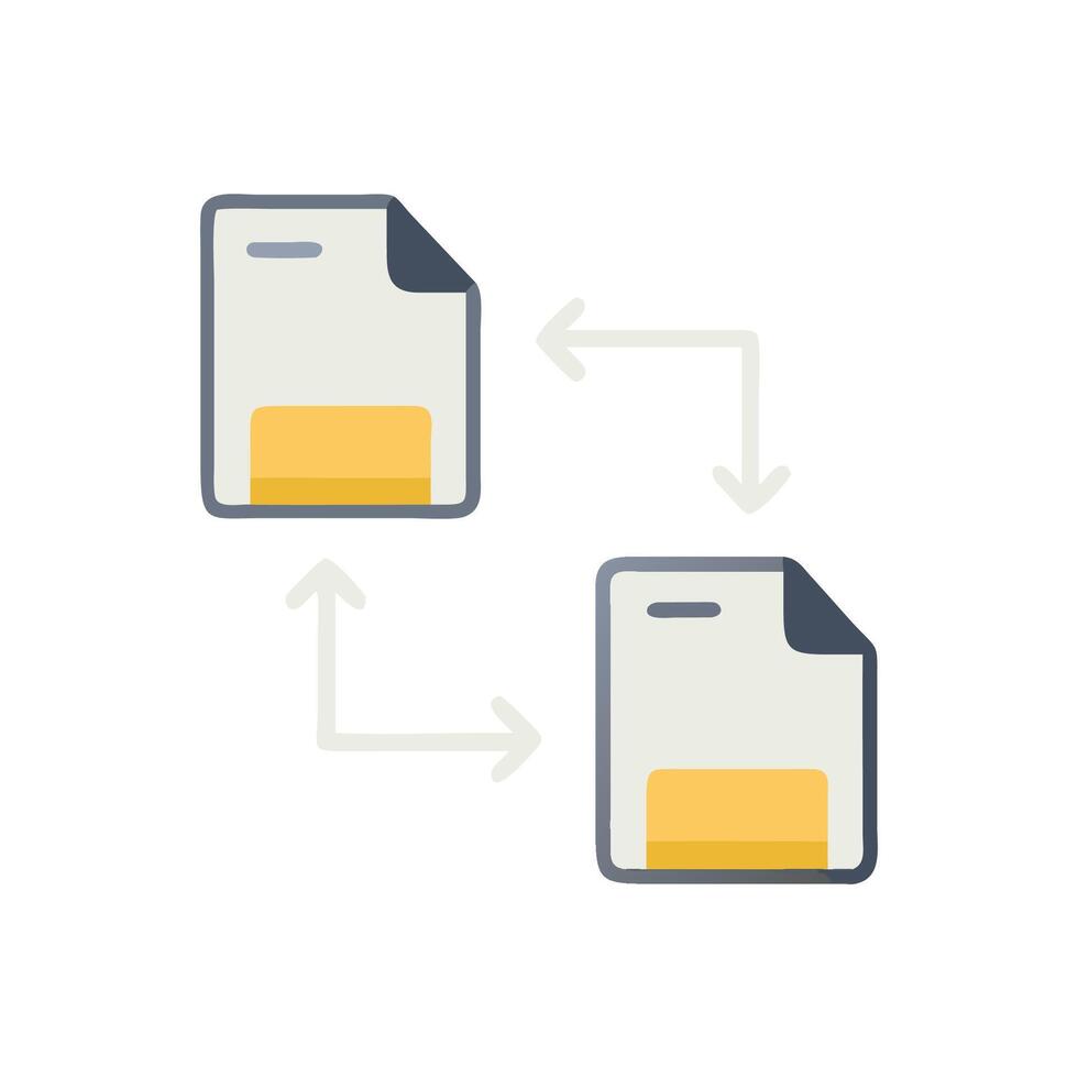 File Synchronization Icon, Data Transfer, Document Share Concept vector