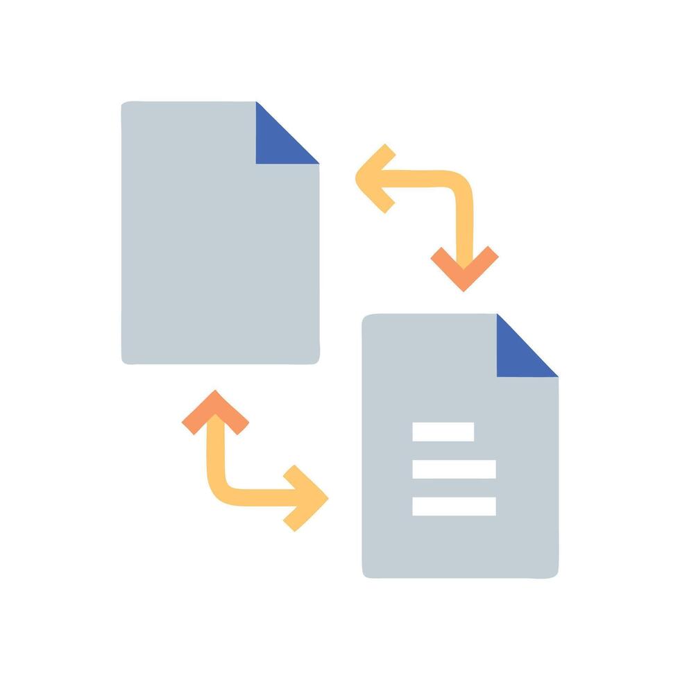 Data exchange or transfer icon with arrows illustration vector