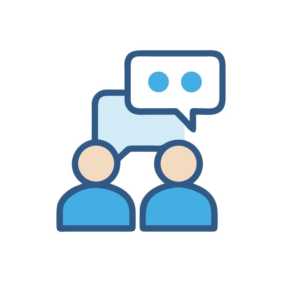 Communication between people, brainstorming and conversation in icon vector