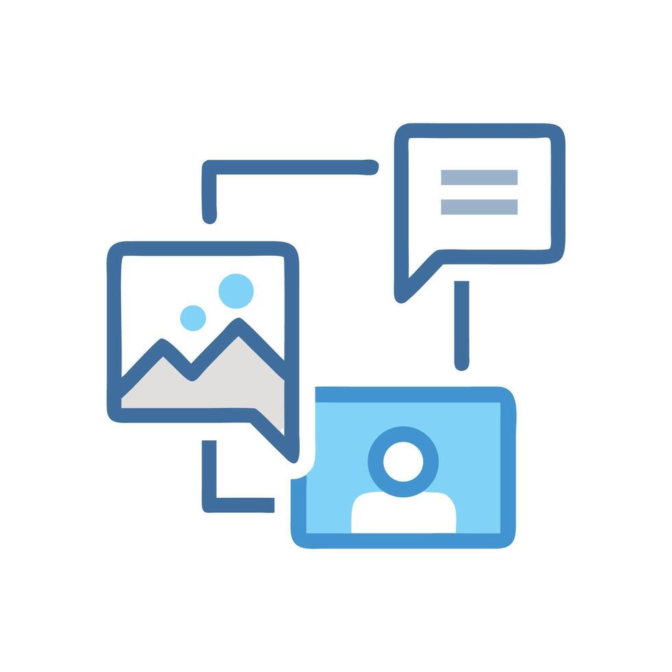 Communication and sharing media files online concept vector