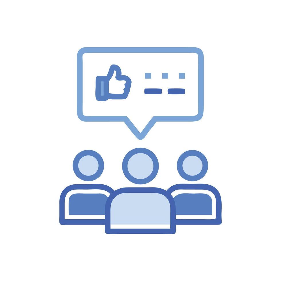 User Feedback Icon with Thumbs Up Speech Bubble vector
