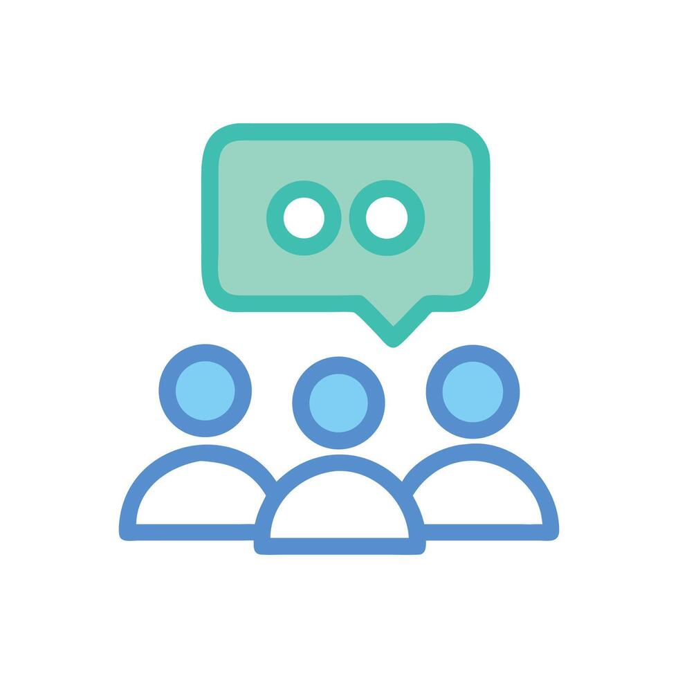 Collaboration, Communication, Teamwork, and Discussion in Group Icon vector