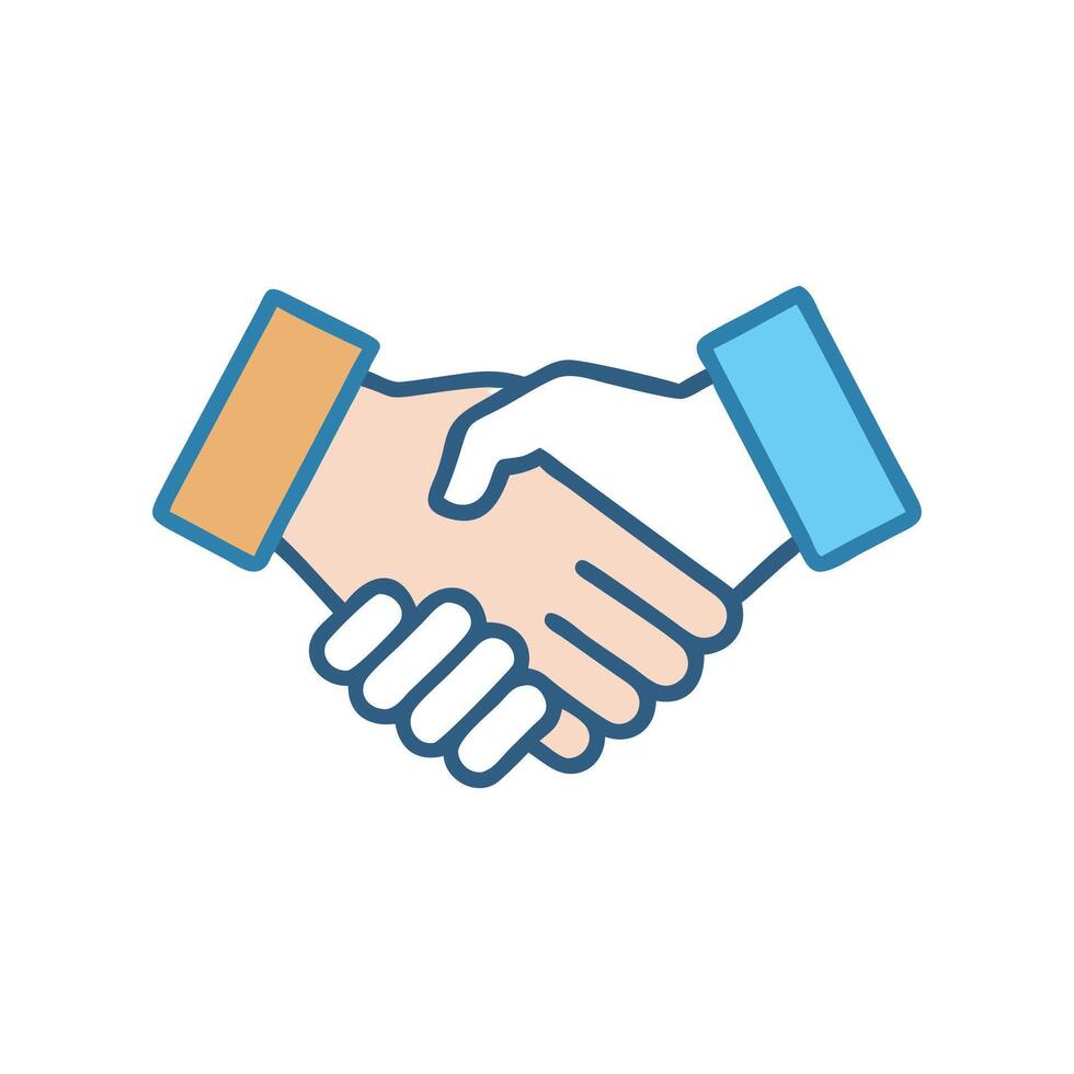 Diverse Handshake Icon Partnership, Agreement, and Unity Illustration vector
