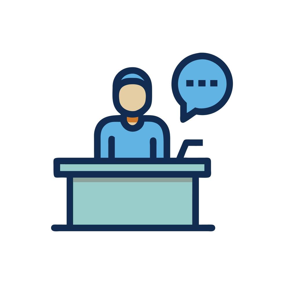 Customer service representative icon with speech bubble illustration vector