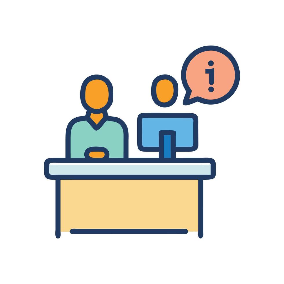 Information Desk Assistance, Customer Service, Help, Support Icon vector