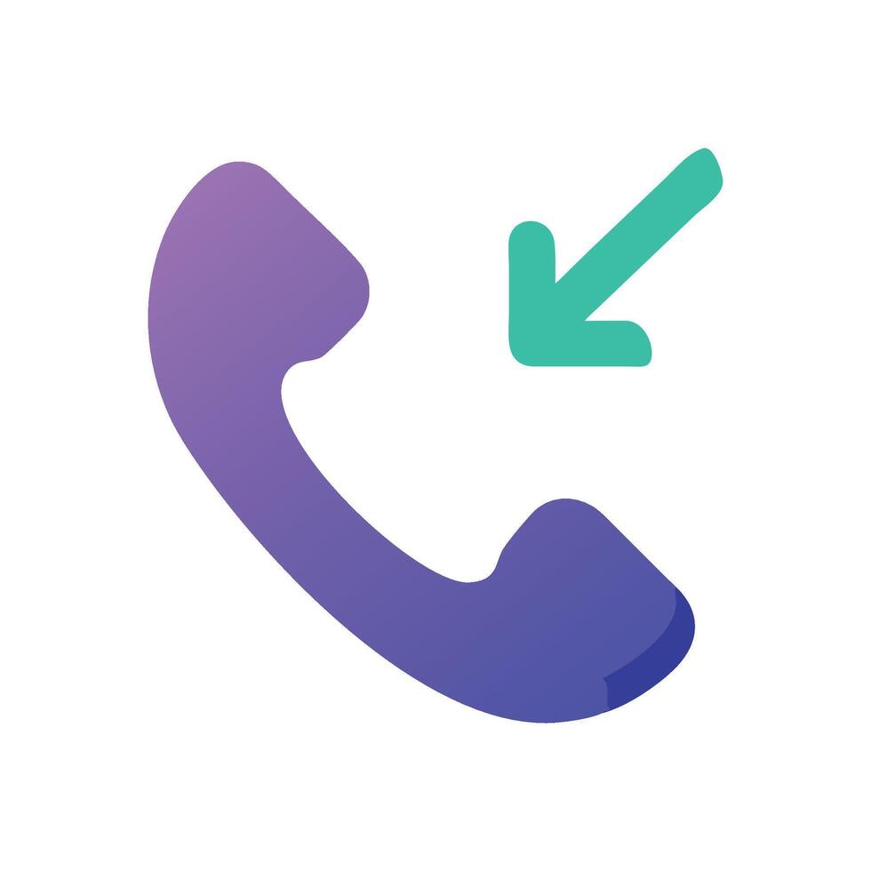 Incoming call icon with gradient, contact, communication concept vector
