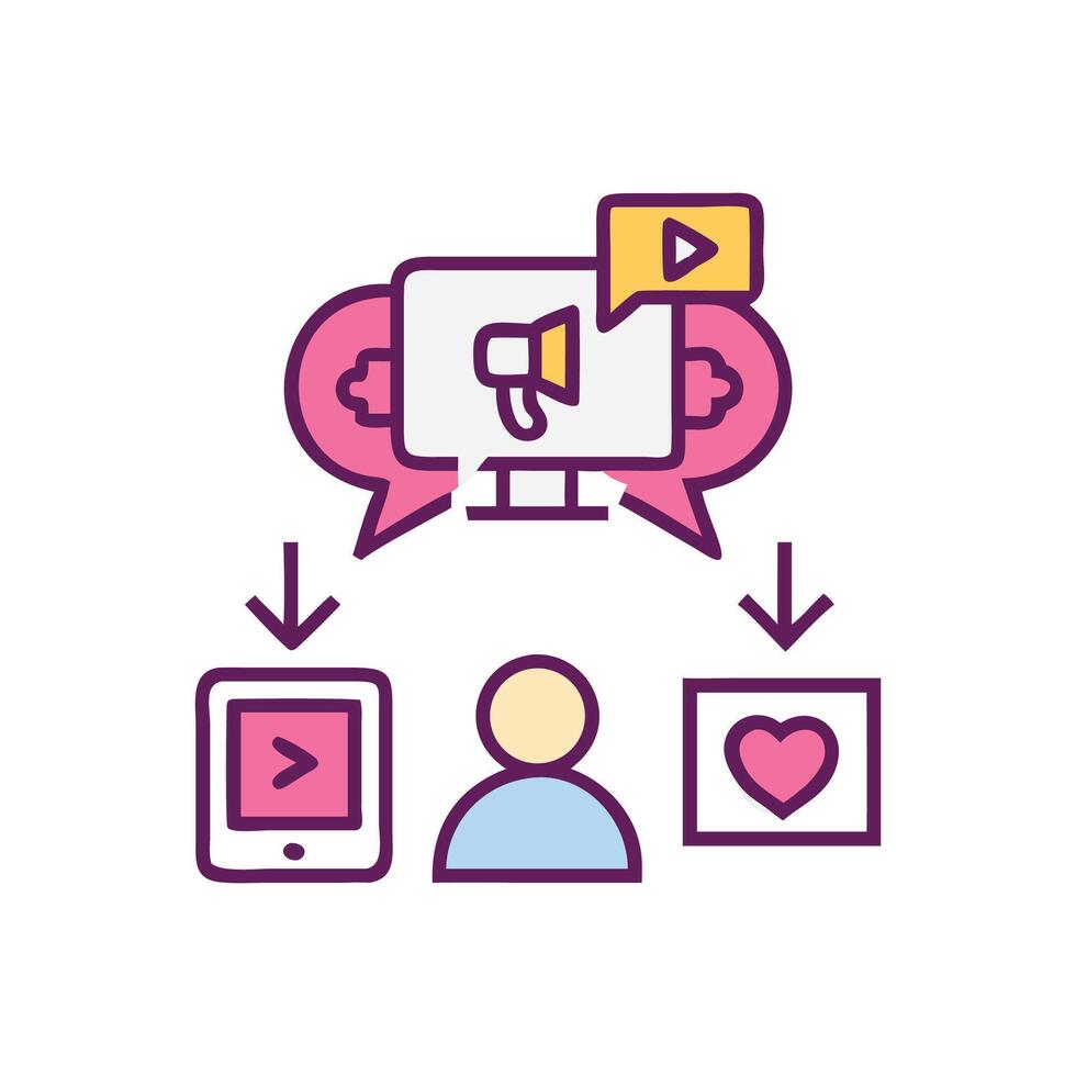 Digital marketing campaign reaches tablet and social media vector