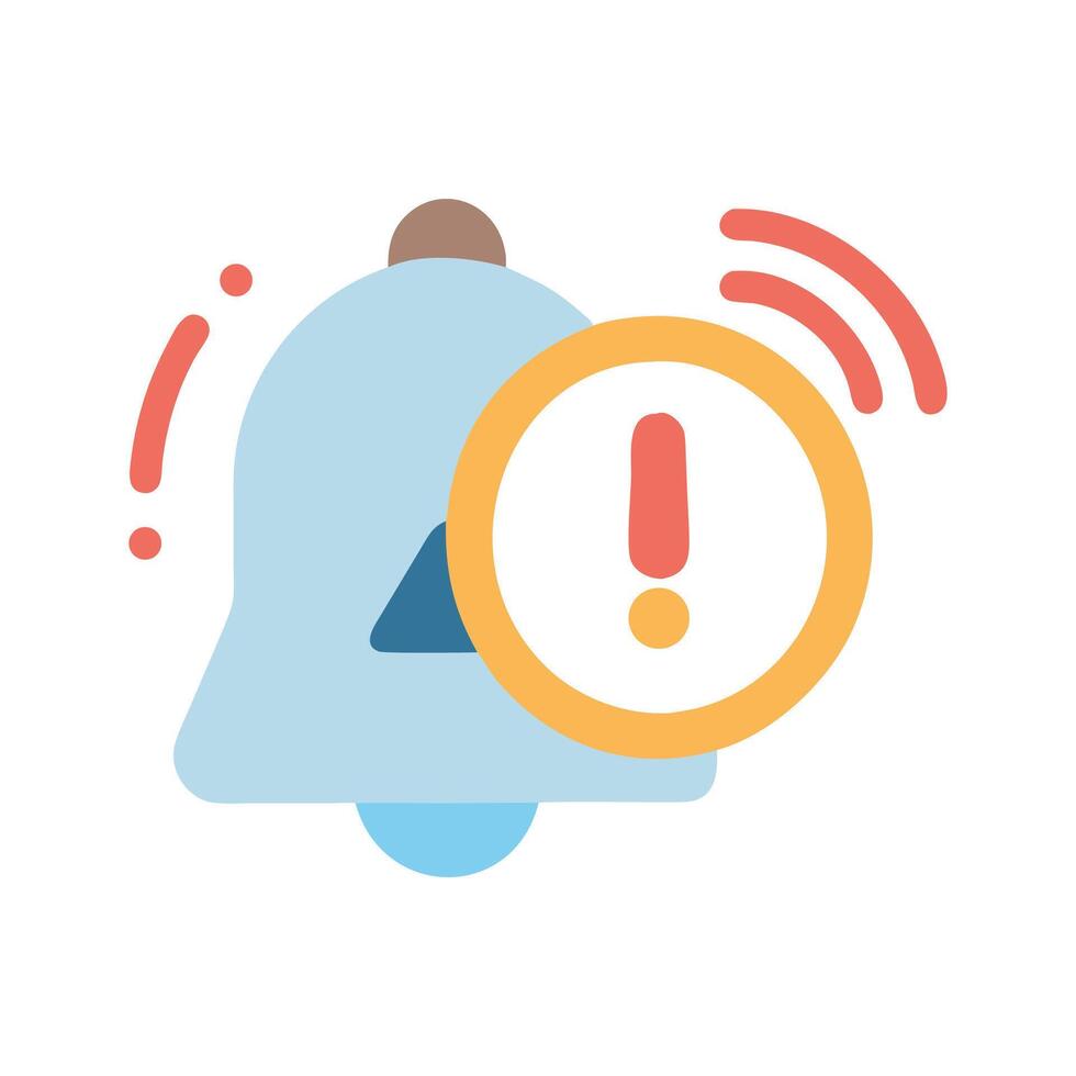 Alert Notification Bell Icon with Attention Symbol vector