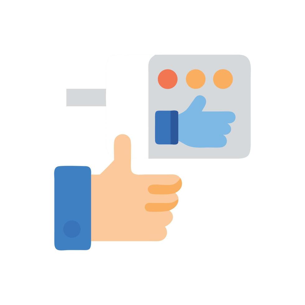 Thumbs up icon with feedback or rating concept vector