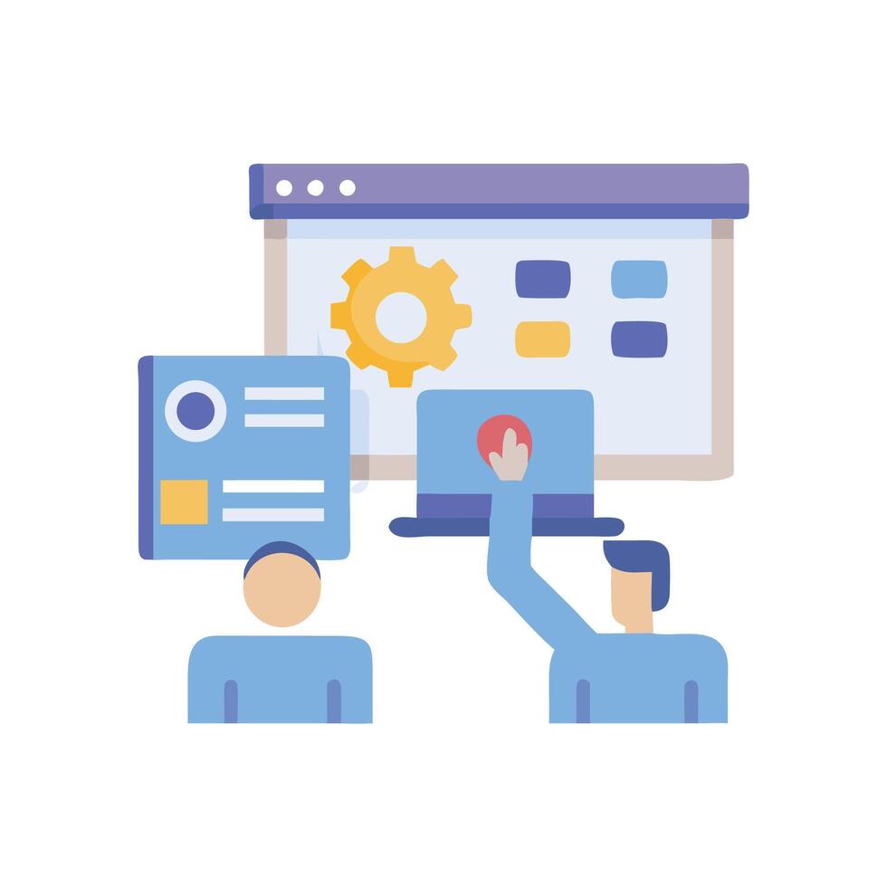 Training session illustration with a facilitator and audience vector