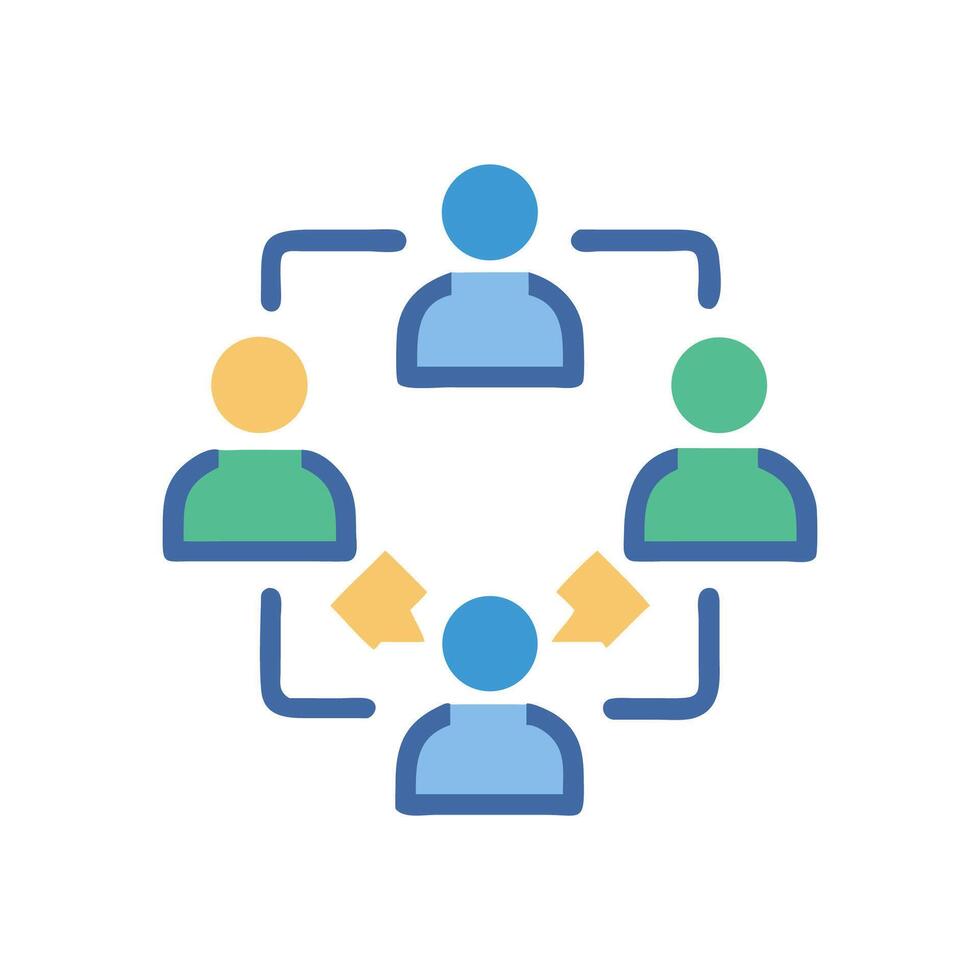 Teamwork network communication, collaboration, interaction, and connection concept. vector