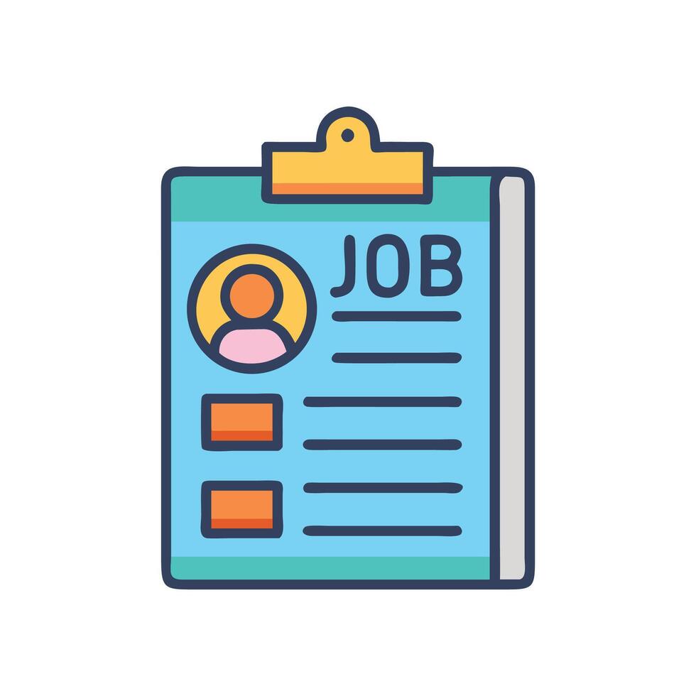 Job application form icon with profile picture vector
