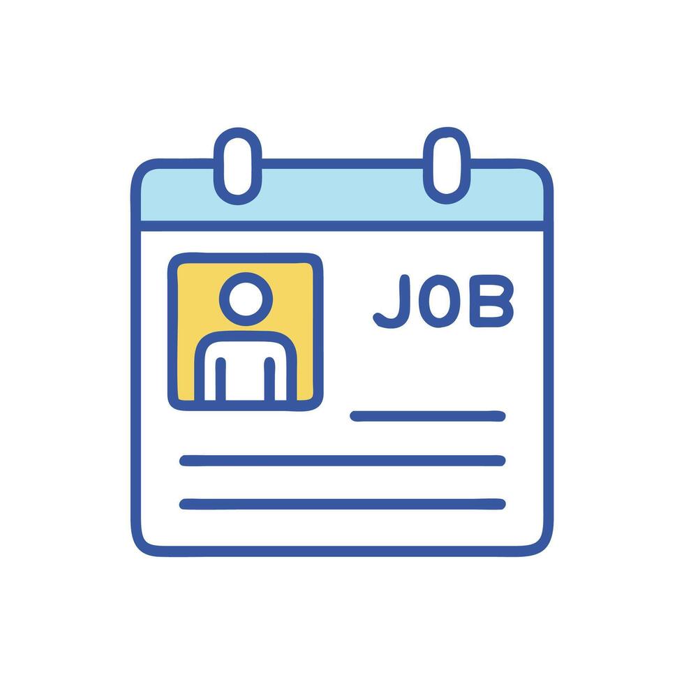 Job application calendar reminder with human icon and job vector