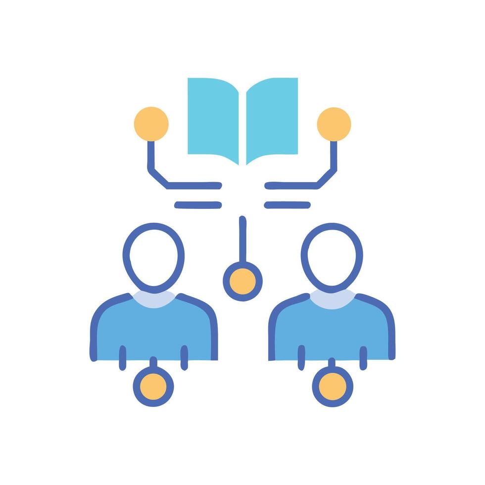 Knowledge Sharing and Learning with Digital Connection Icon vector