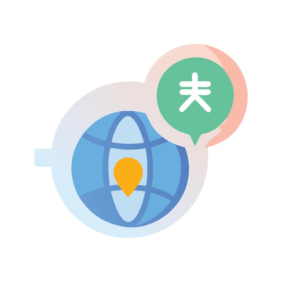 Global Location with Japanese Yen, international currency concept vector