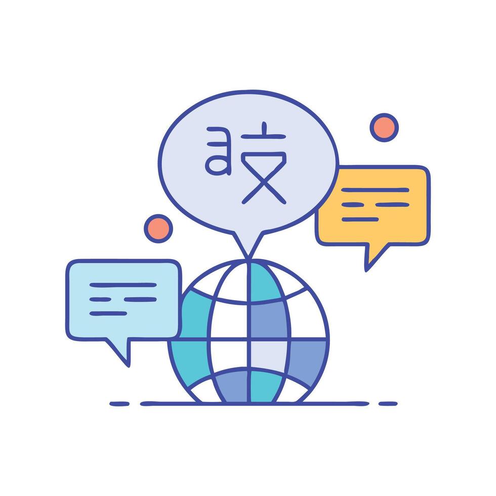 Global Translation Services Connecting People Across Language Barriers vector