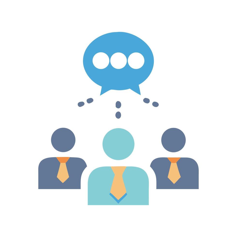 Business Team Communication, Teamwork and Partnership Collaboration Icon vector