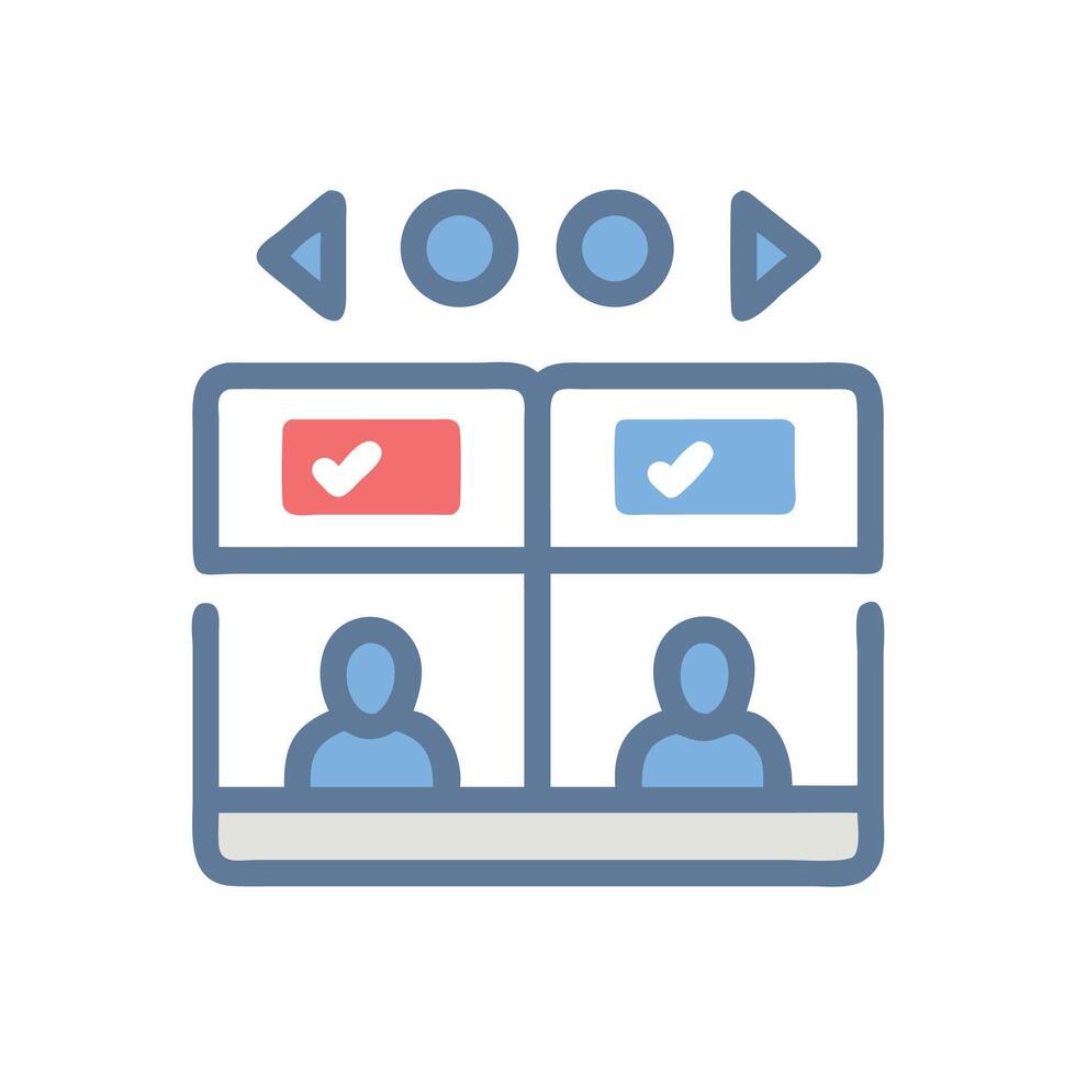 Online Meeting and Webinar Icon Illustration Design vector