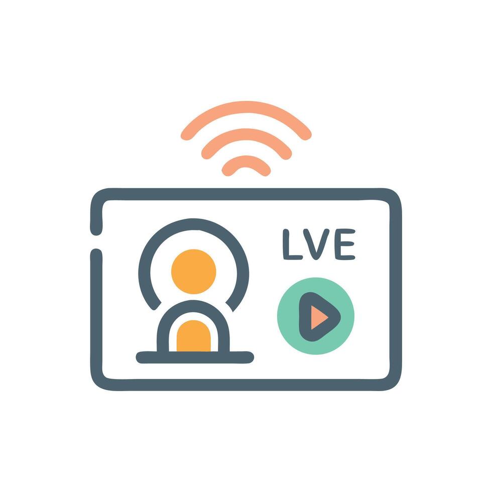Live stream icon, social media broadcast, communication vector
