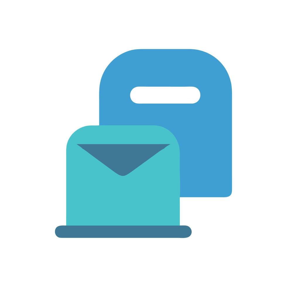 Blue Mailbox and Letter Illustration on Black Background vector
