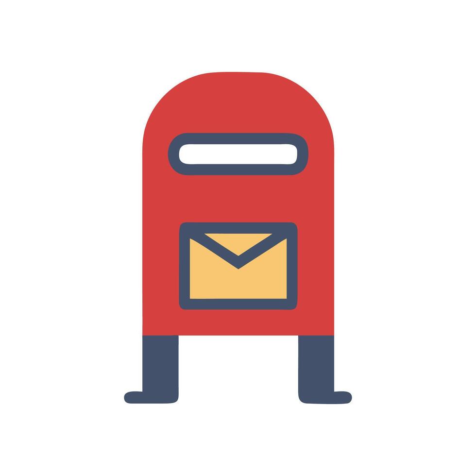 Red British postbox illustration against a black background vector