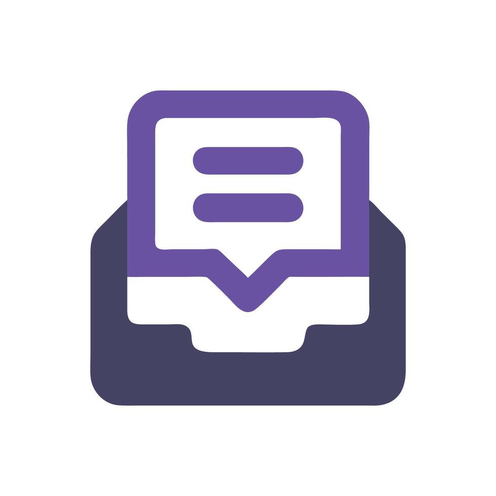 Inbox with Message Icon for Notification Purpose Illustration vector