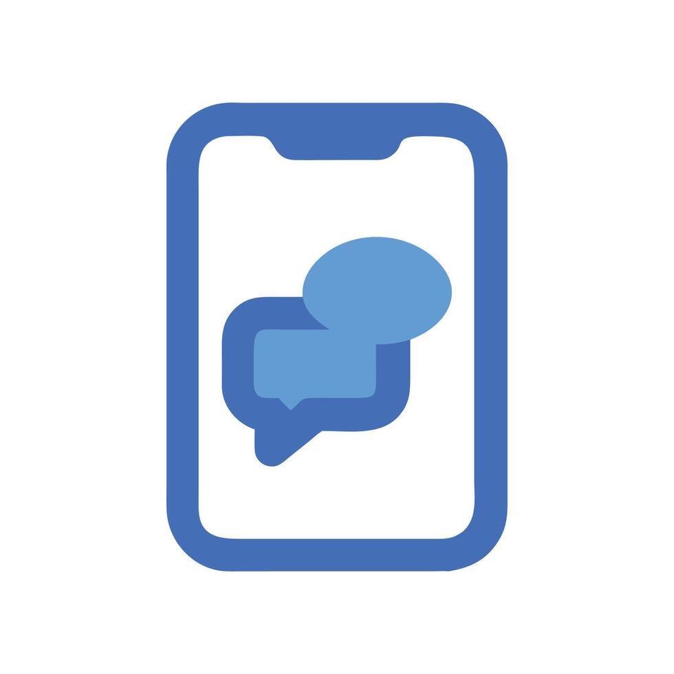 Blue Smartphone with Messaging Icon on Dark Background vector