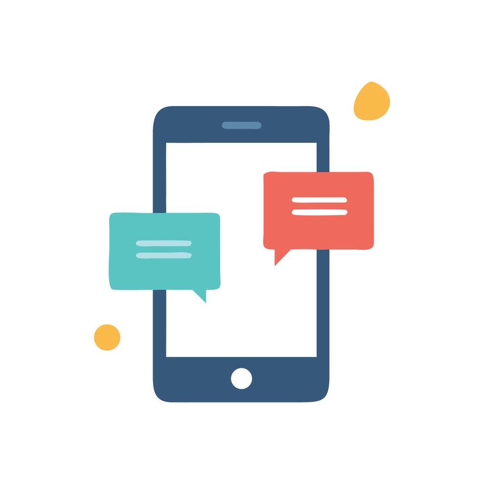 Smartphone and Chat Bubbles for Digital Communication vector