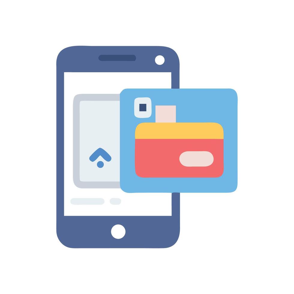 Mobile app with file upload feature illustration concept vector