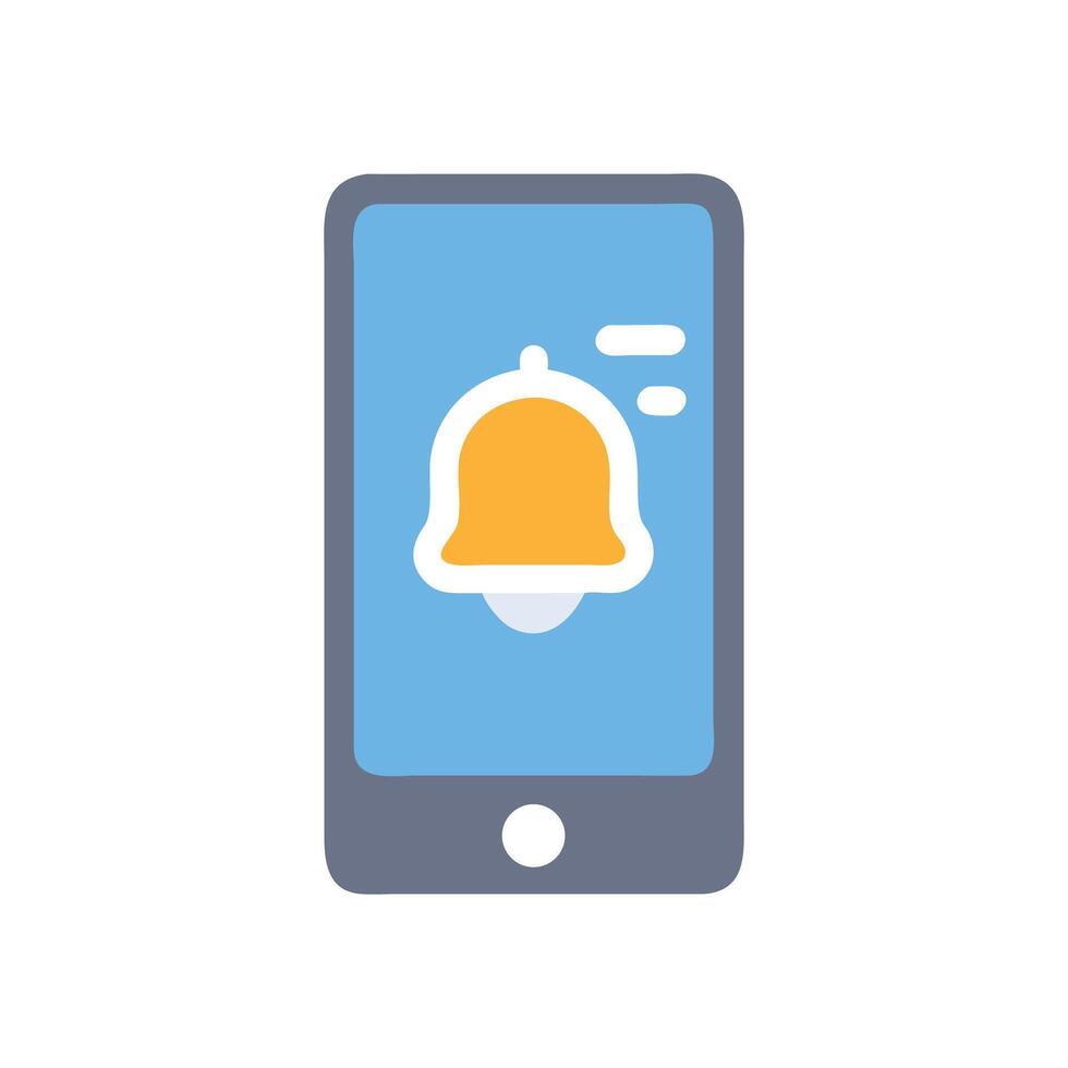Mobile Phone with Notification Icon in Cartoon Style vector