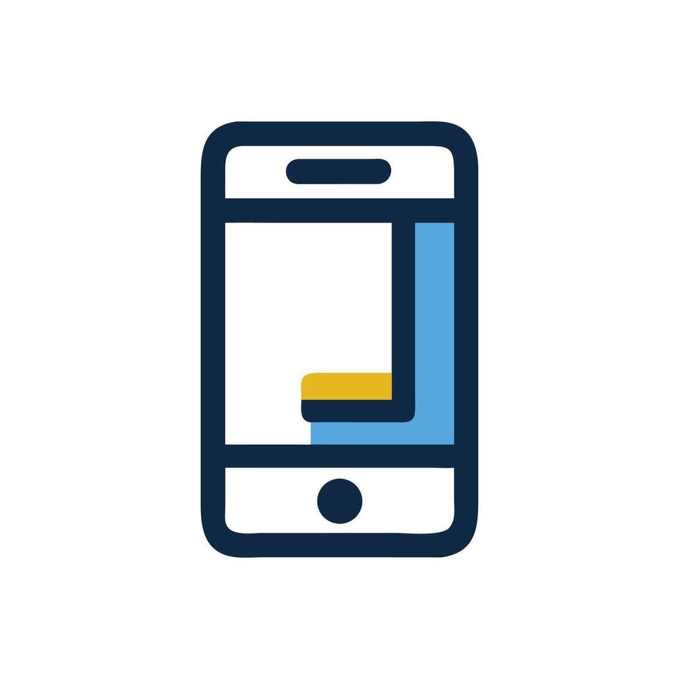 Smartphone app icon with abstract display illustration vector