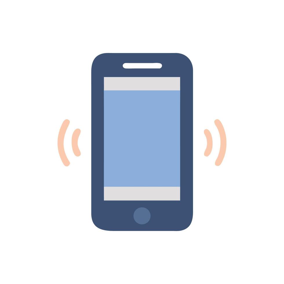 Ringing phone on black background illustration icon vector