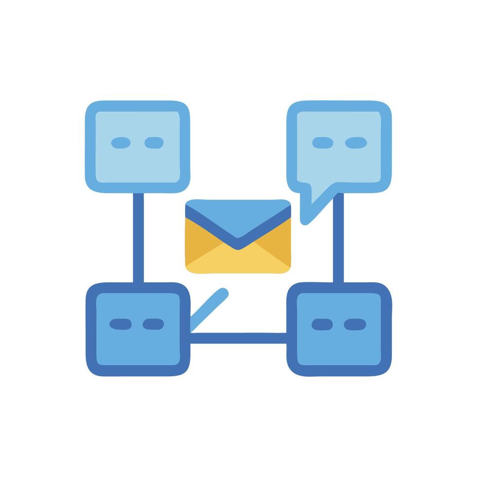 Email Integration and Communication Network Icon Illustration vector