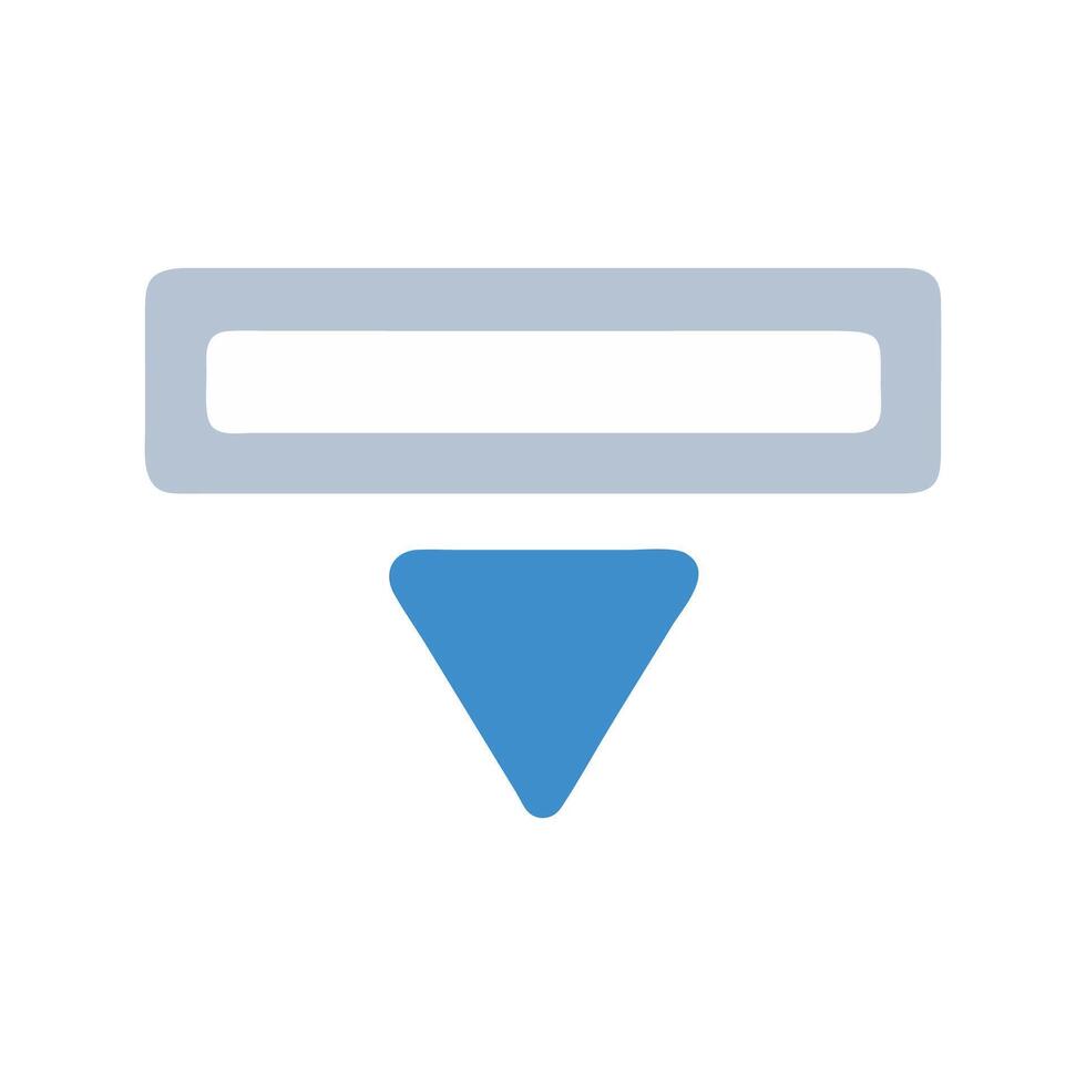 Blue dropdown selection icon on black background graphic vector