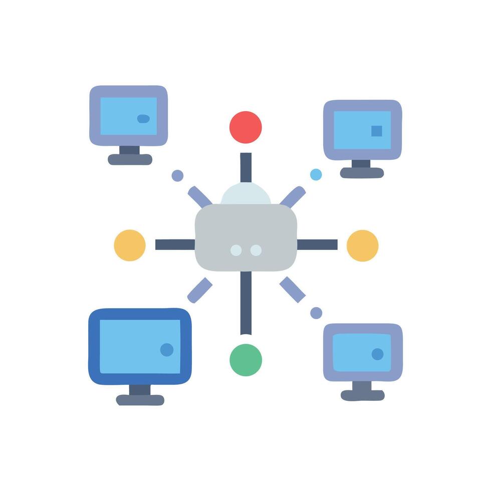 Network topology, local area network, computer network, server vector