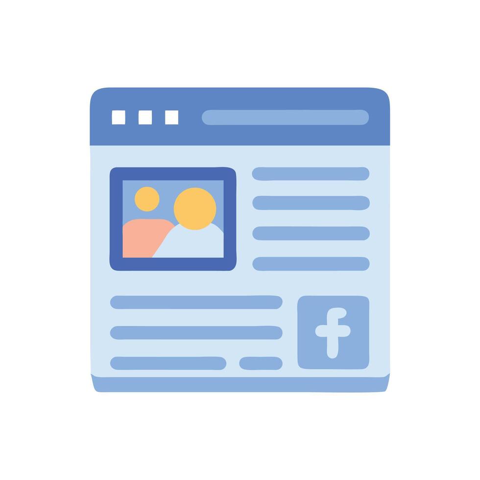 Cartoon Illustration of a Facebook page or profile vector