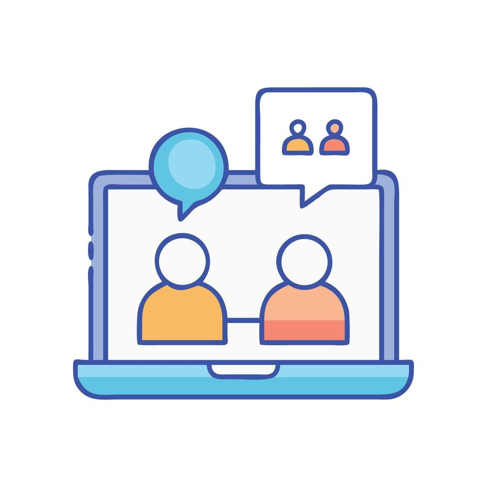 Online Conference, Virtual Meeting, and Remote Collaboration vector