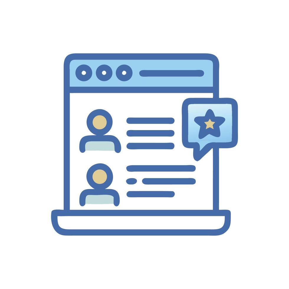 Social Media Profile with Star Icon on Screen vector