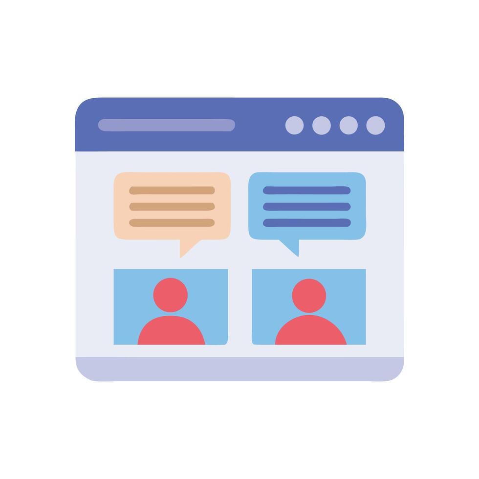 Online conference, team communication, remote work concept vector