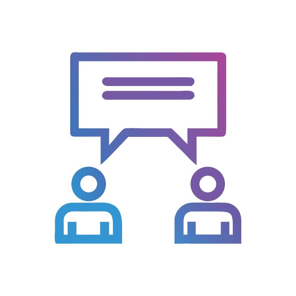 Two people communication icon, dialogue concept, modern style vector